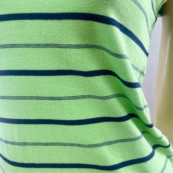 Theory- bright green and blue striped v neck tank- small - Picture 12 of 12